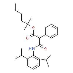 ChemSpider 2D Image | 2-Methyl-2-hexanyl 3-[(2,6-diisopropylphenyl)amino]-3-oxo-2-phenylpropanoate | C28H39NO3