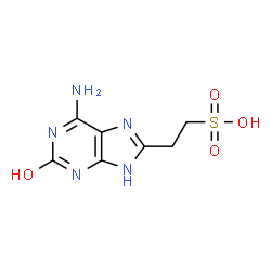ChemSpider 2D Image | 2-(6-Amino-2-hydroxy-9H-purin-8-yl)ethanesulfonic acid | C7H9N5O4S