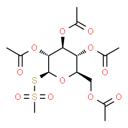 ChemSpider 2D Image | 2,3,4,6-Tetra-O-acetyl-1-S-(methylsulfonyl)-1-thio-beta-D-glucopyranose | C15H22O11S2