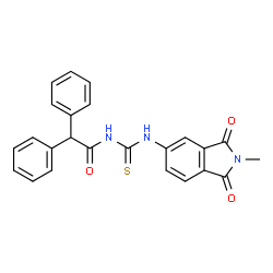 ChemSpider 2D Image | N-[(2-Methyl-1,3-dioxo-2,3-dihydro-1H-isoindol-5-yl)carbamothioyl]-2,2-diphenylacetamide | C24H19N3O3S