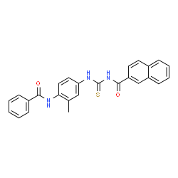 ChemSpider 2D Image | N-{[4-(Benzoylamino)-3-methylphenyl]carbamothioyl}-2-naphthamide | C26H21N3O2S