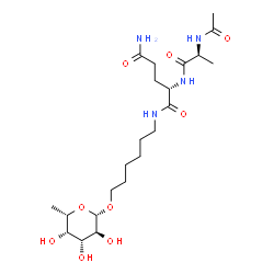 ChemSpider 2D Image | N-Acetyl-L-alanyl-N~1~-{6-[(6-deoxy-beta-L-galactopyranosyl)oxy]hexyl}-L-glutamamide | C22H40N4O9