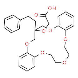 ChemSpider 2D Image | {[18-(2-Phenylethyl)-6,7,9,10,18,19-hexahydro-17H-dibenzo[b,k][1,4,7,10,13]pentaoxacyclohexadecin-18-yl]oxy}acetic acid | C29H32O8