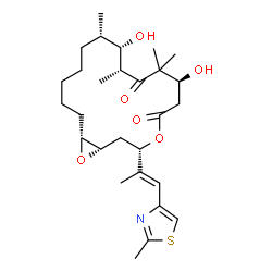 ChemSpider 2D Image | (1S,3S,7S,10R,11S,12S,18R)-7,11-Dihydroxy-8,8,10,12-tetramethyl-3-[(1E)-1-(2-methyl-1,3-thiazol-4-yl)-1-propen-2-yl]-4,19-dioxabicyclo[16.1.0]nonadecane-5,9-dione | C28H43NO6S