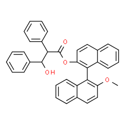 ChemSpider 2D Image | 2'-Methoxy-1,1'-binaphthalen-2-yl 3-hydroxy-2,3-diphenylpropanoate | C36H28O4