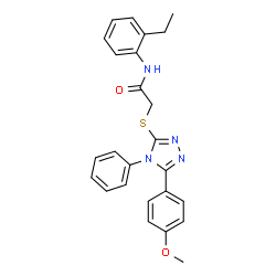 ChemSpider 2D Image | N-(2-Ethylphenyl)-2-{[5-(4-methoxyphenyl)-4-phenyl-4H-1,2,4-triazol-3-yl]sulfanyl}acetamide | C25H24N4O2S