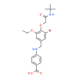 ChemSpider 2D Image | 4-({3-bromo-4-[2-(tert-butylamino)-2-oxoethoxy]-5-ethoxybenzyl}amino)benzoicacid | C22H27BrN2O5