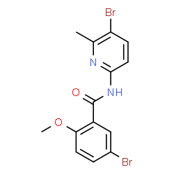 ChemSpider 2D Image | 5-Bromo-N-(5-bromo-6-methyl-2-pyridinyl)-2-methoxybenzamide | C14H12Br2N2O2