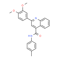 ChemSpider 2D Image | 2-(3,4-Dimethoxyphenyl)-N-(4-methylphenyl)-4-quinolinecarboxamide | C25H22N2O3