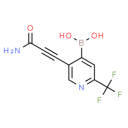 ChemSpider 2D Image | [5-(3-Amino-3-oxo-1-propyn-1-yl)-2-(trifluoromethyl)-4-pyridinyl]boronic acid | C9H6BF3N2O3