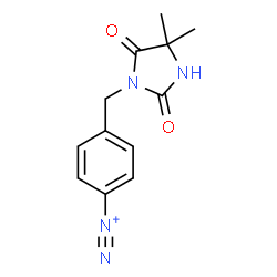 ChemSpider 2D Image | 4-[(4,4-Dimethyl-2,5-dioxo-1-imidazolidinyl)methyl]benzenediazonium | C12H13N4O2