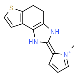 ChemSpider 2D Image | (2E)-1-Methyl-2-(1,3,4,5-tetrahydro-2H-thieno[3,2-e]benzimidazol-2-ylidene)-2H-pyrrolium | C14H14N3S