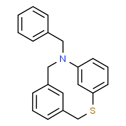 ChemSpider 2D Image | 10-Benzyl-2-thia-10-azatricyclo[9.3.1.1~4,8~]hexadeca-1(15),4(16),5,7,11,13-hexaene | C21H19NS