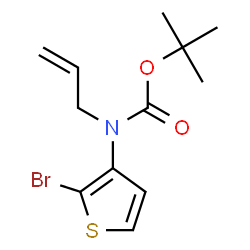 ChemSpider 2D Image | 2-Methyl-2-propanyl allyl(2-bromo-3-thienyl)carbamate | C12H16BrNO2S