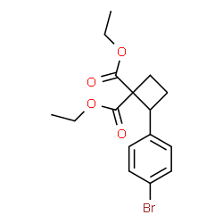 ChemSpider 2D Image | Diethyl 2-(4-bromophenyl)-1,1-cyclobutanedicarboxylate | C16H19BrO4