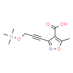 ChemSpider 2D Image | 5-Methyl-3-{3-[(trimethylsilyl)oxy]-1-propyn-1-yl}-1,2-oxazole-4-carboxylic acid | C11H15NO4Si