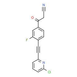 ChemSpider 2D Image | 3-{4-[(6-Chloro-2-pyridinyl)ethynyl]-3-fluorophenyl}-3-oxopropanenitrile | C16H8ClFN2O