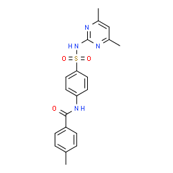 ChemSpider 2D Image | N-{4-[(4,6-Dimethyl-2-pyrimidinyl)sulfamoyl]phenyl}-4-methylbenzamide | C20H20N4O3S