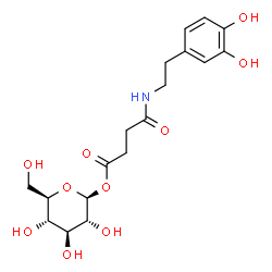 ChemSpider 2D Image | 1-O-(4-{[2-(3,4-Dihydroxyphenyl)ethyl]amino}-4-oxobutanoyl)-beta-D-glucopyranose | C18H25NO10