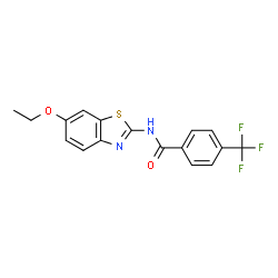 ChemSpider 2D Image | N-(6-Ethoxy-1,3-benzothiazol-2-yl)-4-(trifluoromethyl)benzamide | C17H13F3N2O2S