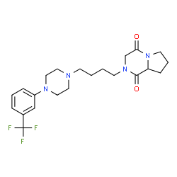 ChemSpider 2D Image | 2-(4-{4-[3-(Trifluoromethyl)phenyl]-1-piperazinyl}butyl)hexahydropyrrolo[1,2-a]pyrazine-1,4-dione | C22H29F3N4O2