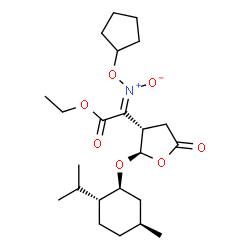 ChemSpider 2D Image | Ethyl (2Z)-[(cyclopentyloxy)(oxido)-lambda~5~-azanylidene][(2R,3S)-2-{[(1S,2R,5S)-2-isopropyl-5-methylcyclohexyl]oxy}-5-oxotetrahydro-3-furanyl]acetate | C23H37NO7
