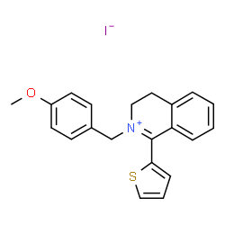 ChemSpider 2D Image | 2-(4-Methoxybenzyl)-1-(2-thienyl)-3,4-dihydroisoquinolinium iodide | C21H20INOS