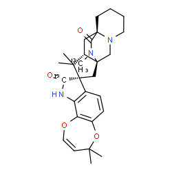 ChemSpider 2D Image | (1S,8S,10S,12S)-4',4',11,11-Tetramethyl-14-(~13~C)methyl(9'-~13~C)-4'H,15H-spiro[3,14-diazatetracyclo[6.5.2.0~1,10~.0~3,8~]pentadecane-12,8'-[1,4]dioxepino[2,3-g]indole]-9',15(10'H)-dione | C2613C2H35N3O4