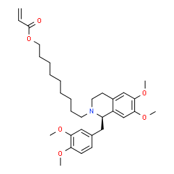 ChemSpider 2D Image | 9-[(1R)-1-(3,4-Dimethoxybenzyl)-6,7-dimethoxy-3,4-dihydro-2(1H)-isoquinolinyl]nonyl acrylate | C32H45NO6