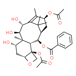 ChemSpider 2D Image | (2alpha,5beta,7beta,9alpha,10beta,13alpha)-4,13-Diacetoxy-7,9,10-trihydroxy-5,20-epoxytax-11-en-2-yl benzoate | C31H40O10