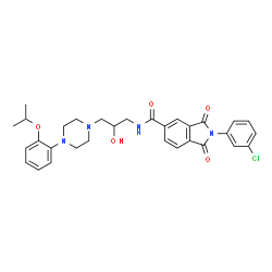 ChemSpider 2D Image | 2-(3-Chlorophenyl)-N-{2-hydroxy-3-[4-(2-isopropoxyphenyl)-1-piperazinyl]propyl}-1,3-dioxo-5-isoindolinecarboxamide | C31H33ClN4O5