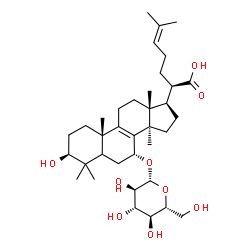 ChemSpider 2D Image | (3beta,5xi,7alpha)-7-(beta-D-Glucopyranosyloxy)-3-hydroxylanosta-8,24-dien-21-oic acid | C36H58O9