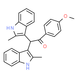ChemSpider 2D Image | 1-(4-Methoxyphenyl)-2,2-bis(2-methyl-1H-indol-3-yl)ethanone | C27H24N2O2