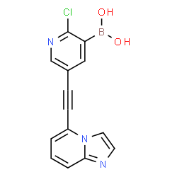 ChemSpider 2D Image | [2-Chloro-5-(imidazo[1,2-a]pyridin-5-ylethynyl)-3-pyridinyl]boronic acid | C14H9BClN3O2