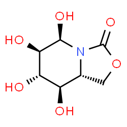 ChemSpider 2D Image | (5R,6R,7S,8R,8aR)-5,6,7,8-Tetrahydroxyhexahydro[1,3]oxazolo[3,4-a]pyridin-3-one | C7H11NO6
