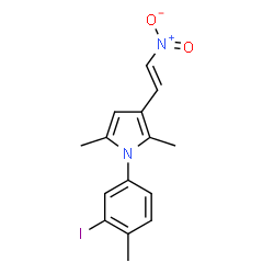 ChemSpider 2D Image | 1-(3-Iodo-4-methylphenyl)-2,5-dimethyl-3-[(E)-2-nitrovinyl]-1H-pyrrole | C15H15IN2O2