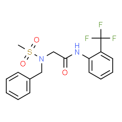 ChemSpider 2D Image | N~2~-Benzyl-N~2~-(methylsulfonyl)-N-[2-(trifluoromethyl)phenyl]glycinamide | C17H17F3N2O3S