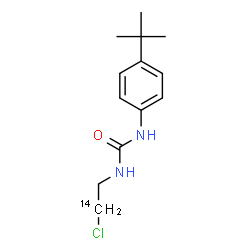 ChemSpider 2D Image | 1-[2-Chloro(2-~14~C)ethyl]-3-[4-(2-methyl-2-propanyl)phenyl]urea | C1214CH19ClN2O