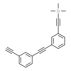 ChemSpider 2D Image | ({3-[(3-Ethynylphenyl)ethynyl]phenyl}ethynyl)(trimethyl)silane | C21H18Si