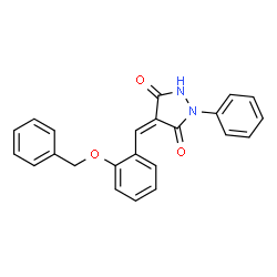 ChemSpider 2D Image | (4Z)-4-[2-(Benzyloxy)benzylidene]-1-phenyl-3,5-pyrazolidinedione | C23H18N2O3