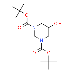 ChemSpider 2D Image | di-tert-butyl 5-hydroxydihydropyrimidine-1,3(2h,4h)-dicarboxylate | C14H26N2O5