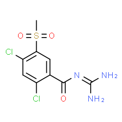 ChemSpider 2D Image | 2,4-Dichloro-N-(diaminomethylene)-5-(methylsulfonyl)benzamide | C9H9Cl2N3O3S