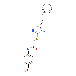 ChemSpider 2D Image | N-(4-Methoxyphenyl)-2-{[4-methyl-5-(phenoxymethyl)-4H-1,2,4-triazol-3-yl]sulfanyl}acetamide | C19H20N4O3S