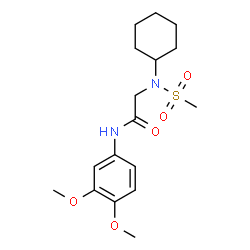 ChemSpider 2D Image | N~2~-Cyclohexyl-N-(3,4-dimethoxyphenyl)-N~2~-(methylsulfonyl)glycinamide | C17H26N2O5S