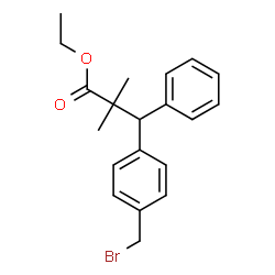 ChemSpider 2D Image | Ethyl 3-[4-(bromomethyl)phenyl]-2,2-dimethyl-3-phenylpropanoate | C20H23BrO2