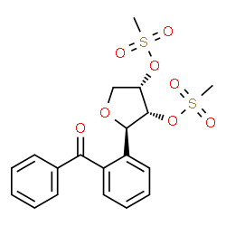ChemSpider 2D Image | (2R,3R,4S)-2-(2-Benzoylphenyl)tetrahydrofuran-3,4-diyl dimethanesulfonate | C19H20O8S2