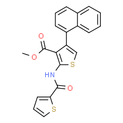 ChemSpider 2D Image | Methyl 4-(1-naphthyl)-2-[(2-thienylcarbonyl)amino]-3-thiophenecarboxylate | C21H15NO3S2