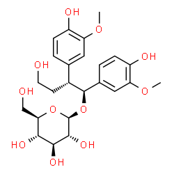 ChemSpider 2D Image | (1S,2R)-4-Hydroxy-1,2-bis(4-hydroxy-3-methoxyphenyl)butyl beta-D-glucopyranoside | C24H32O11