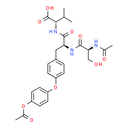 ChemSpider 2D Image | N-Acetyl-L-seryl-O-(4-acetoxyphenyl)-L-tyrosyl-L-valine | C27H33N3O9