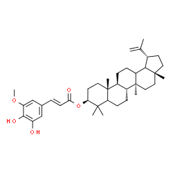 ChemSpider 2D Image | (1R,3aR,5aS,5bR,9S,11aR,11bS)-1-Isopropenyl-3a,5a,8,8,11a-pentamethylicosahydro-1H-cyclopenta[a]chrysen-9-yl (2E)-3-(3,4-dihydroxy-5-methoxyphenyl)acrylate | C39H56O5